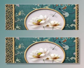 中式花鸟 荷花图片