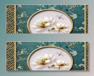 中式花鸟 荷花图片