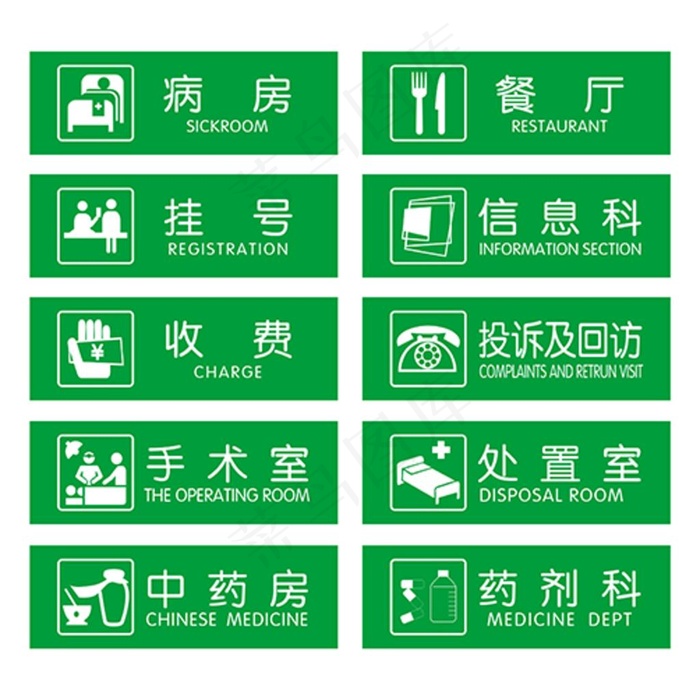 医院各科室矢量标志标识图片cdr矢量模版下载