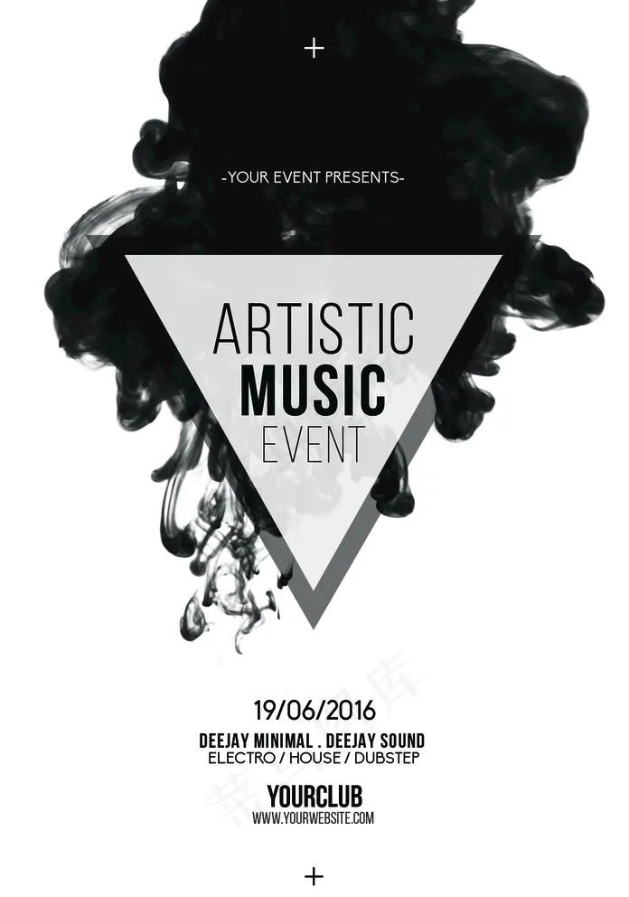 黑白海报图片psd模版下载