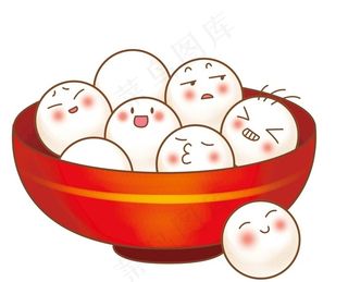 透明免扣创意元宵插画图片