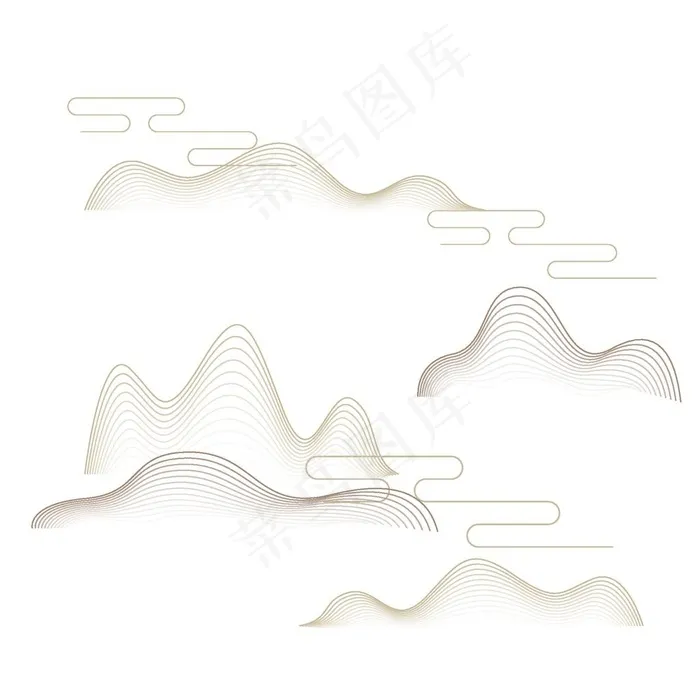 山水线条图片ai矢量模版下载