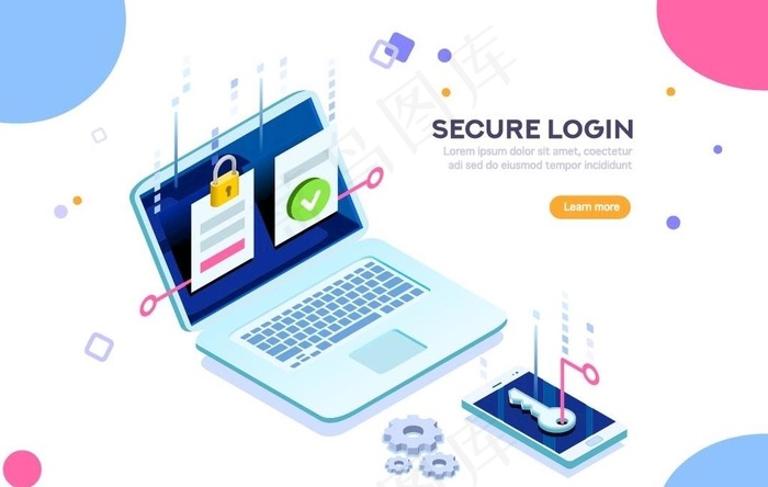 软件系统应用安全登录插画设计图片eps,ai矢量模版下载