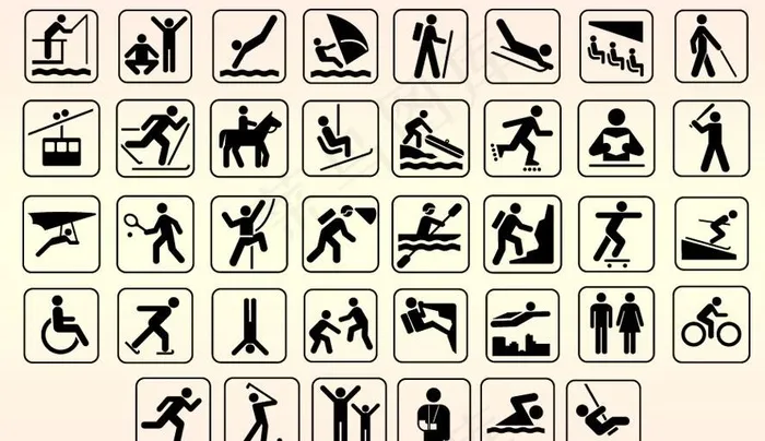 人物活动运动剪影标志图片eps,ai矢量模版下载