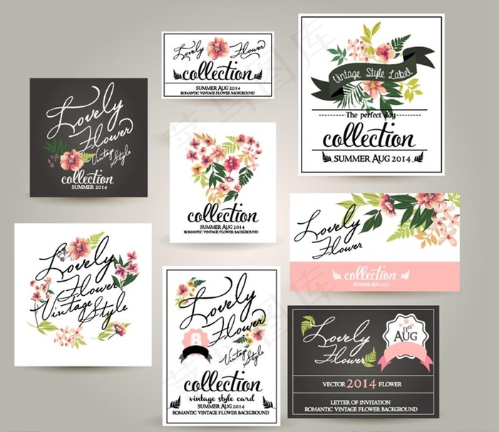 优雅花卉卡片图片