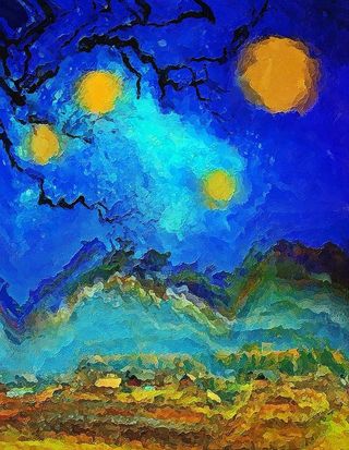 梵高油画星空图片