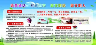 说普通话写规范字宣传展板图片