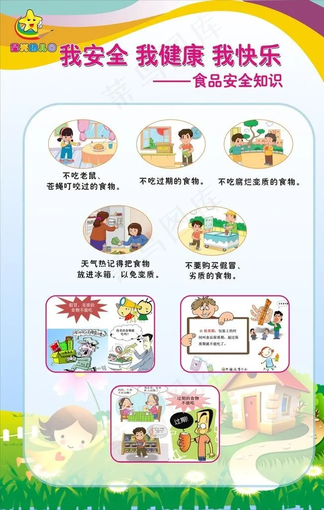 幼儿园食品安全教育图片cdr矢量模版下载