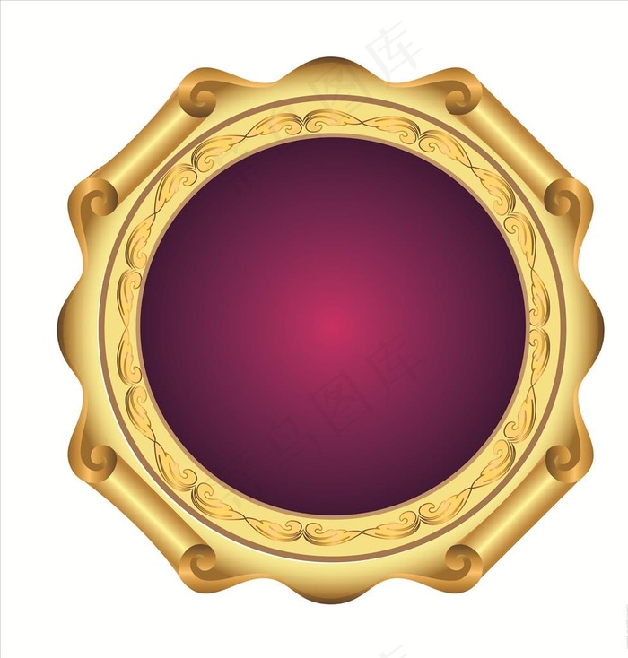 欧式金色圆图标图片