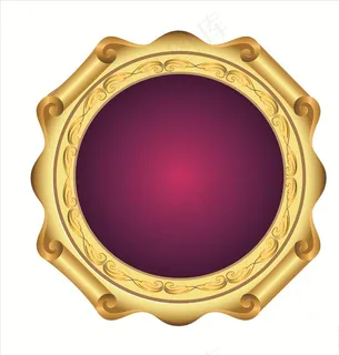欧式金色圆图标图片