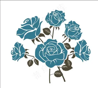 蓝色玫瑰花图片