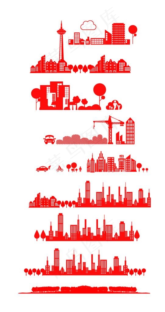 城市楼宇剪影图片