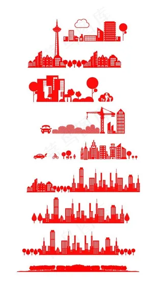 城市楼宇剪影图片