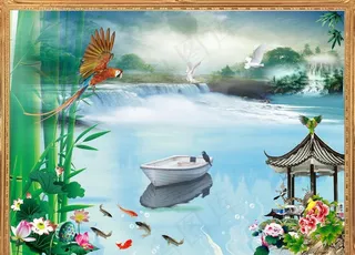 客厅风景画设计图片