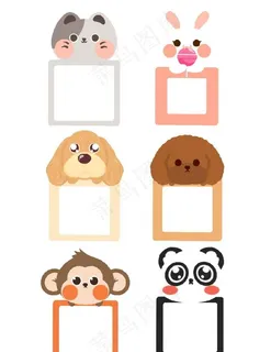 可爱卡通小动物二维码设计图片