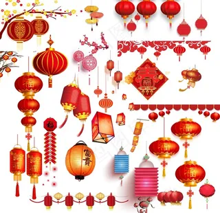 灯笼新年素材图片