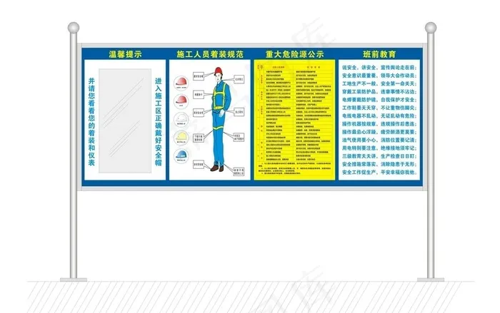 施工现场着装规范重大危险源图片ai矢量模版下载