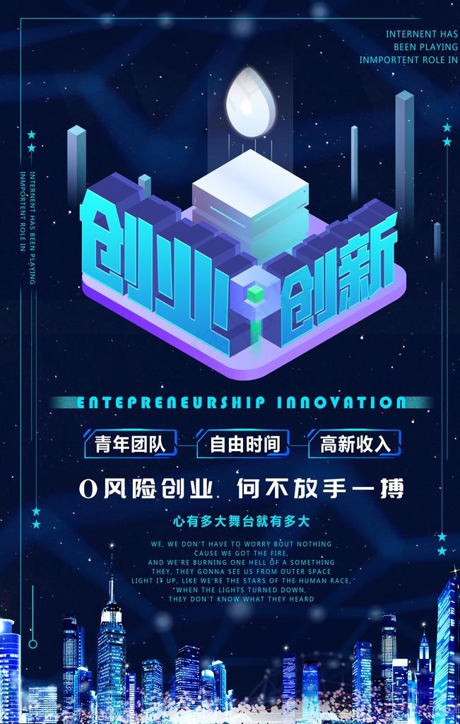 3d创新创业科技海报图片