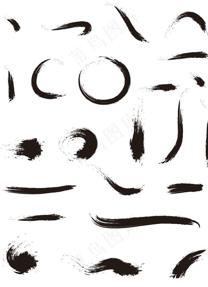 喷溅毛笔字元素图片eps,ai矢量模版下载