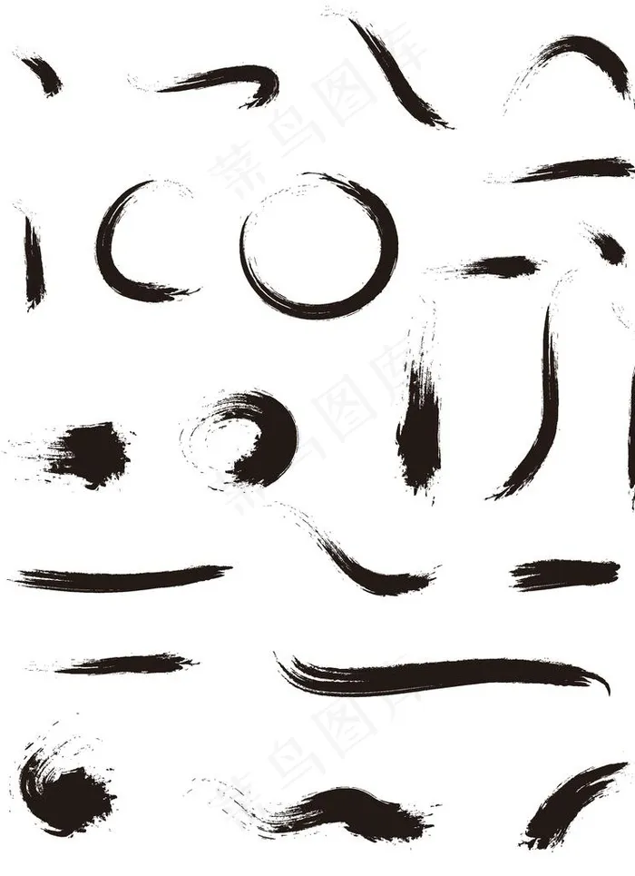 喷溅毛笔字元素图片eps,ai矢量模版下载