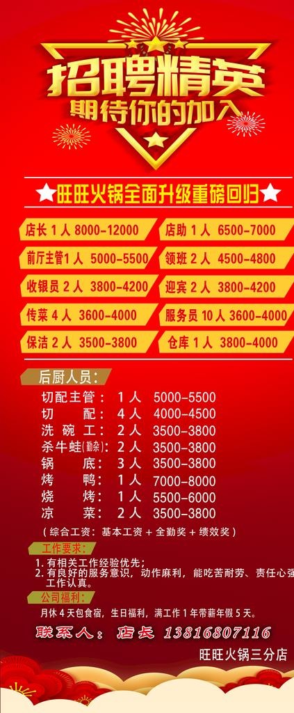 旺旺火锅招聘图片