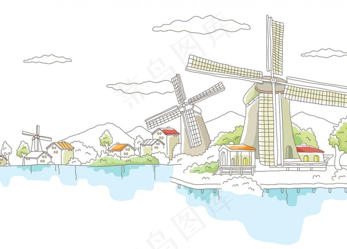 风车简笔画图片