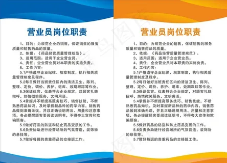 蓝色橙色制度牌图片