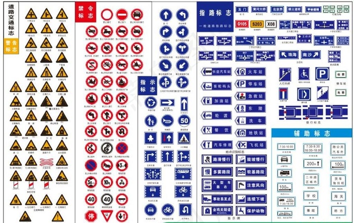 交通标识标牌矢量图图片cdr矢量模版下载