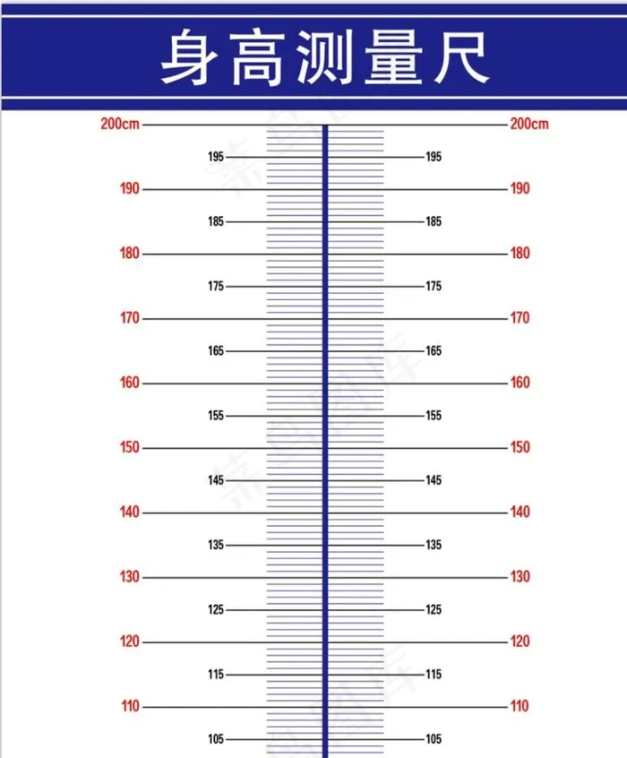 身高测量表图片psd模版下载