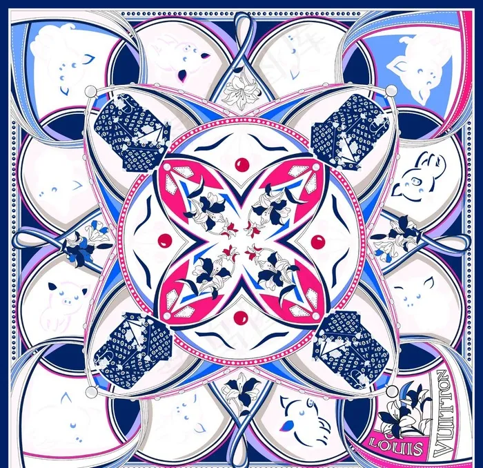 方巾   大牌   数码印花图片