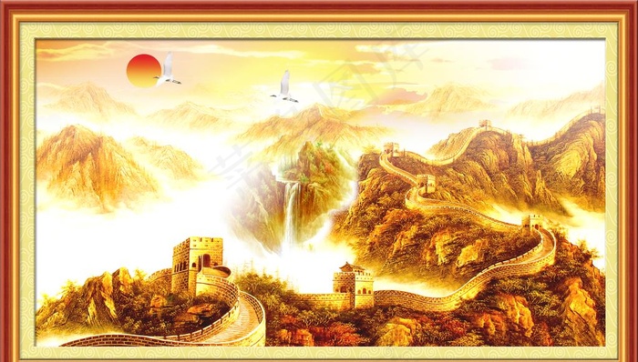 万里长城图片(7874X4724(DPI:100))psd模版下载