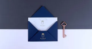 高端信封信纸贴图样机图片