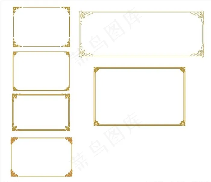 金色边框图片cdr矢量模版下载