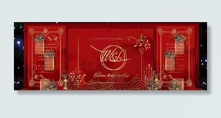 红色婚礼背景图片