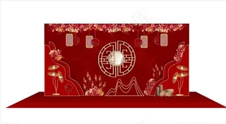 中式婚礼 婚礼背景 婚礼展板图片