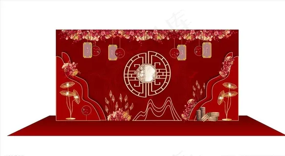 中式婚礼 婚礼背景 婚礼展板图片 中式婚礼 婚礼背景 婚礼展板图片