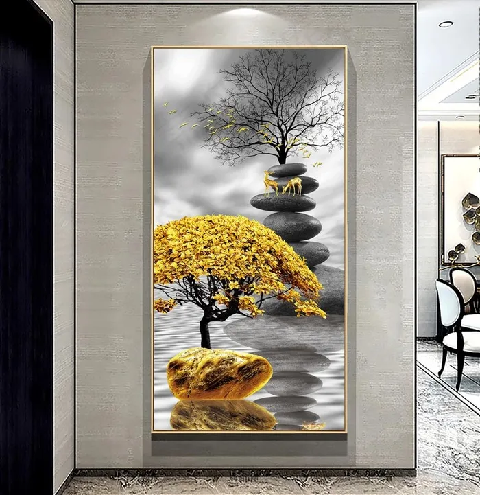 石来运转玄关装饰画图片(3543X7087(DPI:150))psd模版下载