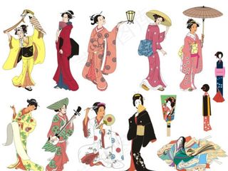 日本风情人物仕女和服彩色素材图片