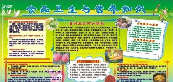 食品卫生与营养知识展板图片cdr矢量模版下载