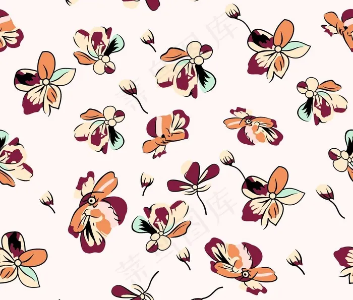 小碎花 手绘花  大牌  潮流图片