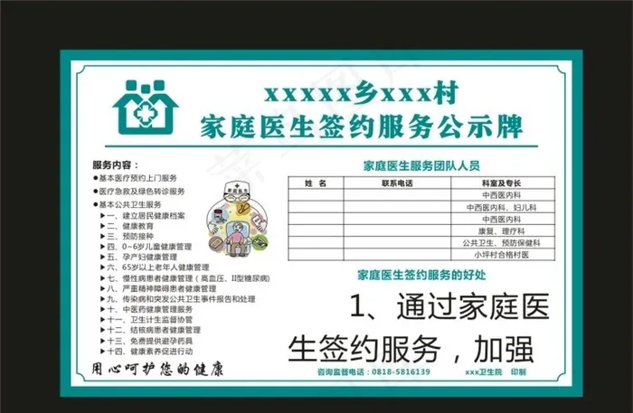 家庭医生公示 家庭医生图片cdr矢量模版下载