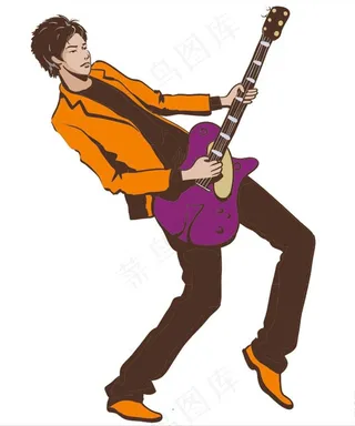 弹吉它的男孩图片