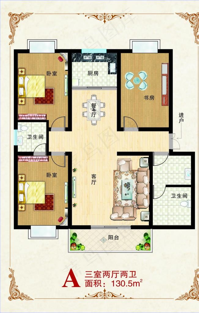 户型图图片cdr矢量模版下载