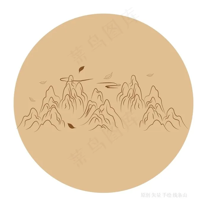 线条山 山插画图片ai矢量模版下载
