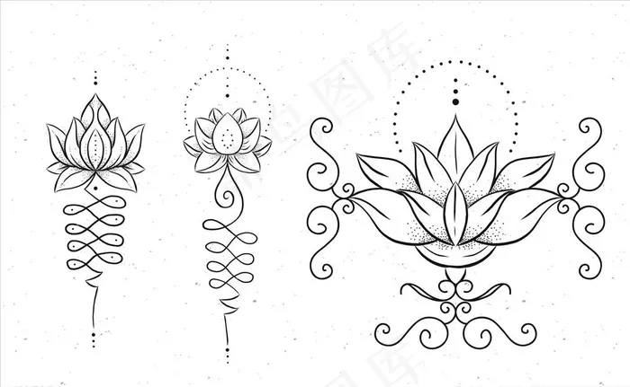 莲花图片ai矢量模版下载