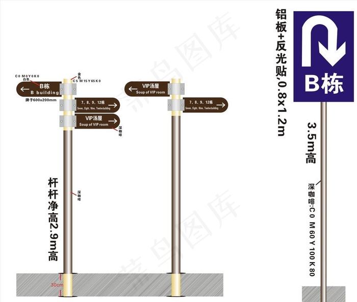 风向标 指路牌图片cdr矢量模版下载