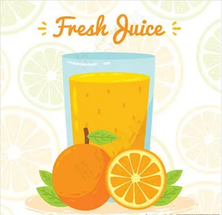 手绘卡通橙汁海报图片
