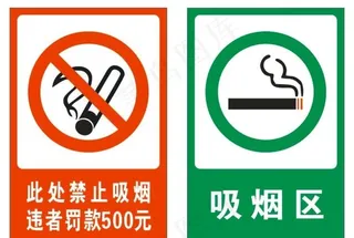 吸烟区标识图片
