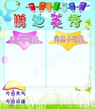 鹏迪英语展板图片