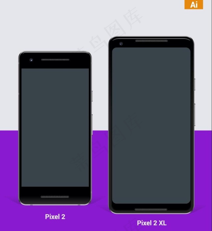 GooglePixel2样机图片ai矢量模版下载